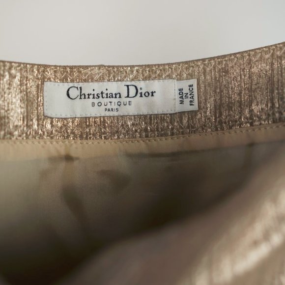 Christian Dior Metallic Gold Suede Skirt - Picture 5 of 5